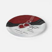 40e Ruby Wedding Jubileum Papieren Bordje (Gekanteld)