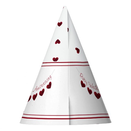 40e Ruby Wedding Jubileum pet Feesthoedjes (Achterkant)