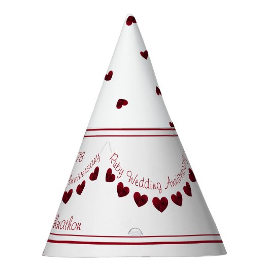 40e Ruby Wedding Jubileum pet Feesthoedjes (Rechts)