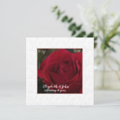 40e Ruby Wedding Jubileum Red roos uitnodiging (Staand voorkant)