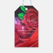 40e Ruby Wedding Jubileum Red Rose Cadeaulabel (Achterkant)