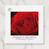 40e Ruby Wedding Jubileum Red Rose gift Bedankjes Labels (Voorkant)