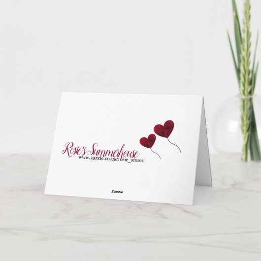 40e Ruby Wedding Jubileum rode ballon Kaart (Achterkant)