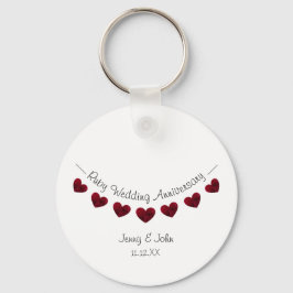 40e Ruby Wedding Jubileum rode hartslag Sleutelhanger