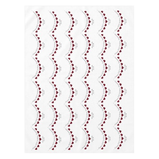 40e Ruby Wedding Jubileum rode hartslag Tafelkleed (Voorkant)