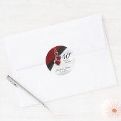 40e Ruby Wedding Jubileum Ronde Sticker (Envelop)
