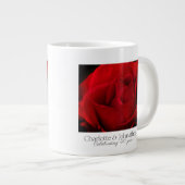 40e Ruby Wedding Jubileum Roos man en vrouw Grote Koffiekop (Voorkant rechts)