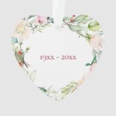 40e Ruby Wedding Jubileum Rozen Garland Ornament (achterkant)