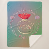 40e Ruby Wedding Jubileum Sherpa Blanket Deken (Voorkant)