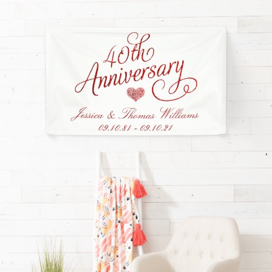 40e Ruby Wedding Jubileum Spandoek (Insitu)