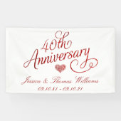 40e Ruby Wedding Jubileum Spandoek (Horizontaal)