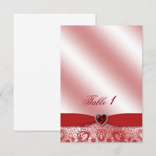 40e Ruby Wedding Jubileum Table Kaart (Voorkant / Achterkant)