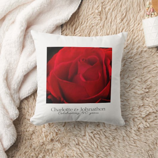 40e Ruby Wedding Jubileum Traditional Red Rose Kussen (Deken)
