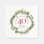 40e Ruby Wedding Jubileum Woodland Garland Servet (Voorkant)