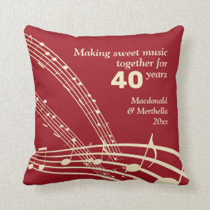 40e RUBY Wedding   Modern   MUZIEKNOTEN Kussen