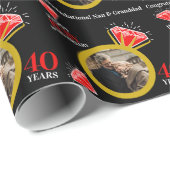 40e rubydag gouden ringfoto, aangepast zwart cadeaupapier (Rol Hoek)