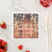 40e rustieke bruine houten lichten verjaardag | Se Servet (Insitu)