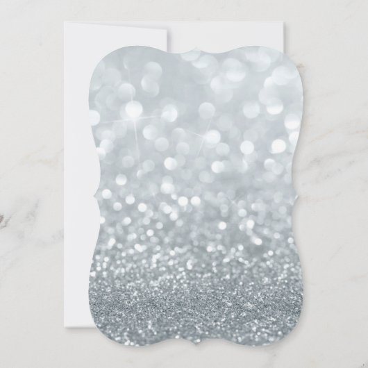 40e Silver Glam Chandelier Verjaardagsfeest Uitnod Kaart (Achterkant)