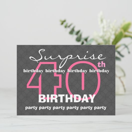 40e SOPRISE Birthday Modern Blauwgroen en zwart E8 Kaart (Staand voorkant)
