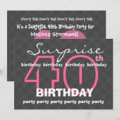 40e SOPRISE Birthday Modern Blauwgroen en zwart E8 Kaart (Voorkant / Achterkant)