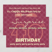 40e SOPRISE Birthday Modern Red Circles W043 Kaart (Voorkant / Achterkant)