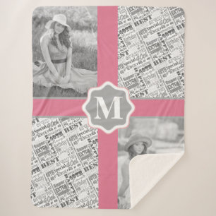 40e speciaal gepersonaliseerd monogram voor de ver sherpa deken