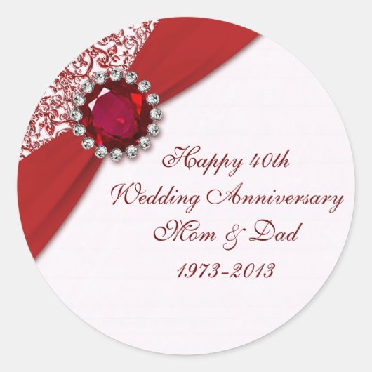 40e Sticker Jubileum bruiloft (Voorkant)