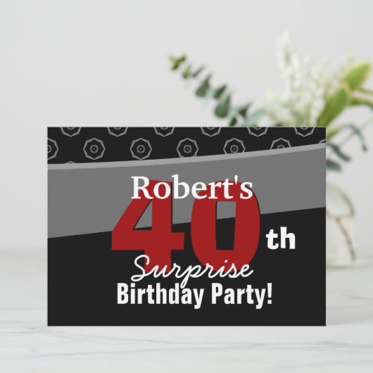 40e surrogaatdag zwart, horizontaal wit kaart (Staand voorkant)