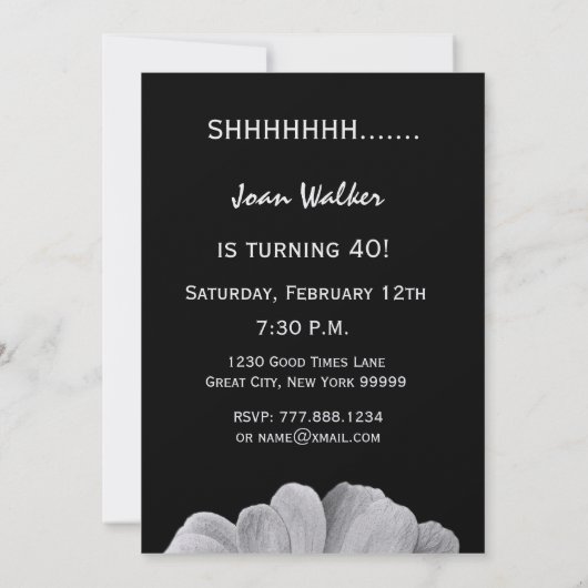 40e surrogaatdag zwart-wit dag metaal kaart (Achterkant)