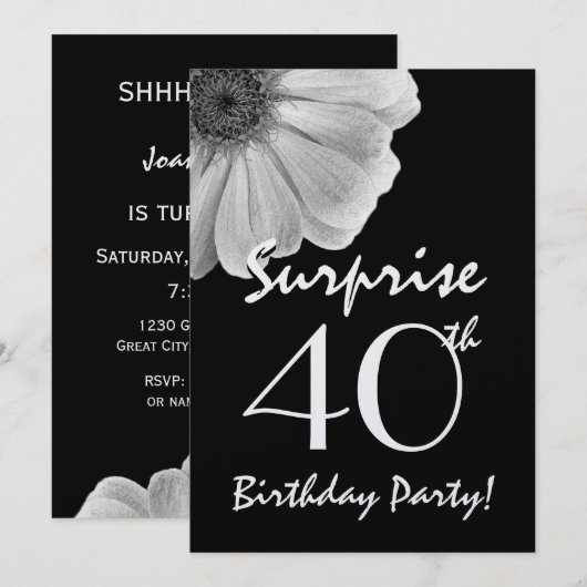 40e surrogaatdag zwart-wit dag metaal kaart (Voorkant / Achterkant)