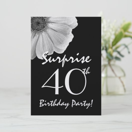 40e surrogaatdag zwart-wit dag metaal kaart (Staand voorkant)