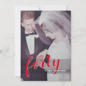 40e trouwdag & Foto - robijnrood Kaart (Voorkant)