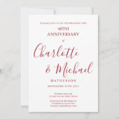 40e trouwdag jubileum Robijn Elegant script Kaart (Voorkant)