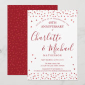 40e trouwdag jubileum Ruby Hearts Script Kaart (Voorkant / Achterkant)