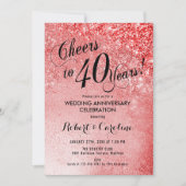 40e trouwdag Robijnrood Kaart (Voorkant)