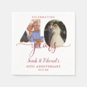 40e trouwdag Ruby 2 foto Servet (Voorkant)