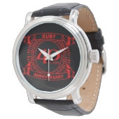 40e trouwdag ruby crest horloge (Gekanteld)