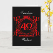 40e trouwdag ruby crest kaart (Gele Bloem)
