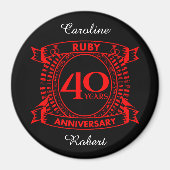 40e trouwdag ruby crest magneet (Voorkant)
