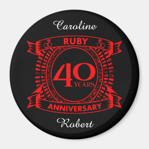 40e trouwdag ruby crest magneet