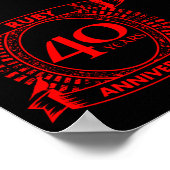 40e trouwdag ruby crest poster (Hoek)