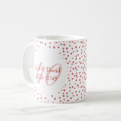 40e trouwdag Ruby Harten Confetti Koffiemok (Voorkant links)
