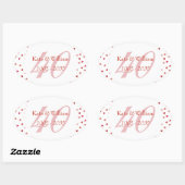 40e trouwdag Ruby Harten Confetti Ovale Sticker (Vel)