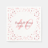 40e trouwdag Ruby Harten Confetti Servet (Voorkant)