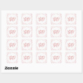 40e trouwdag Ruby Harten Confetti Vierkante Sticker (Vel)