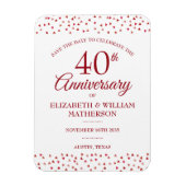 40e trouwdag Ruby Harten Save the Date Magneet (Verticaal)