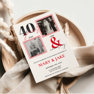 40e trouwdag Toen & Nu 40 jaar Kaart