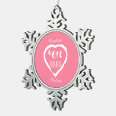 40e trouwdag traditionele ruby tin sneeuwvlok ornament (Rechts)