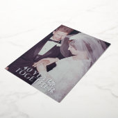 40e trouwdag zilver & foto folie uitnodiging (Gedraaid)