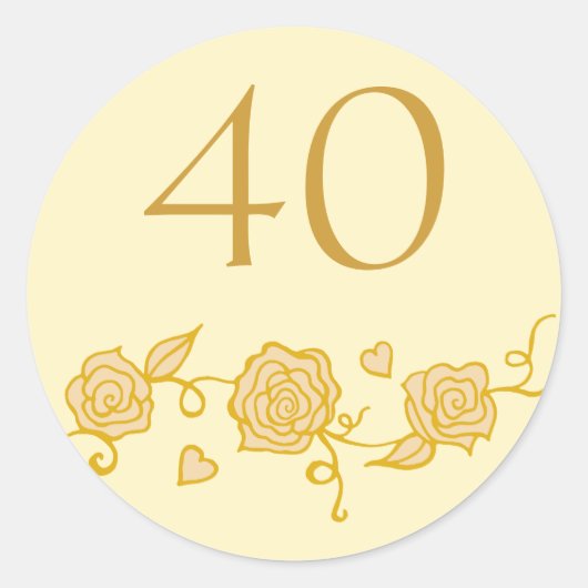 40e trouwdagstickers ronde sticker (Voorkant)